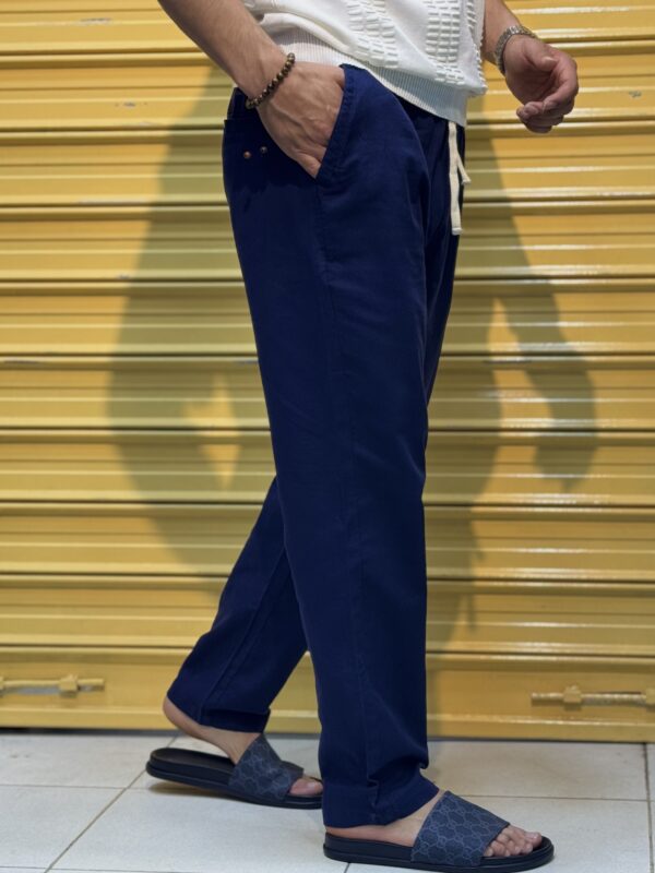 Pantalon taill elastique en lin – Image 7