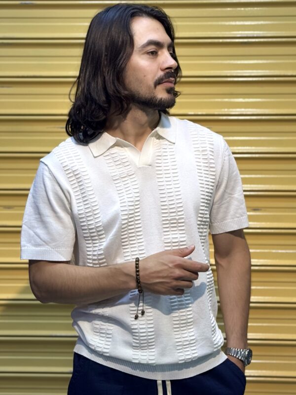 T-shirt   Polo en  maille ajouree – Image 6