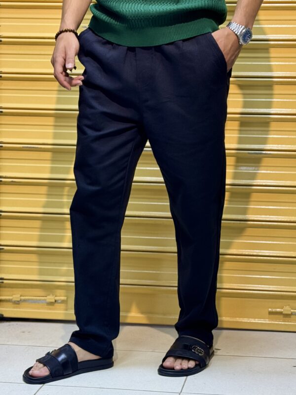 Pantalon taill elastique en lin – Image 4