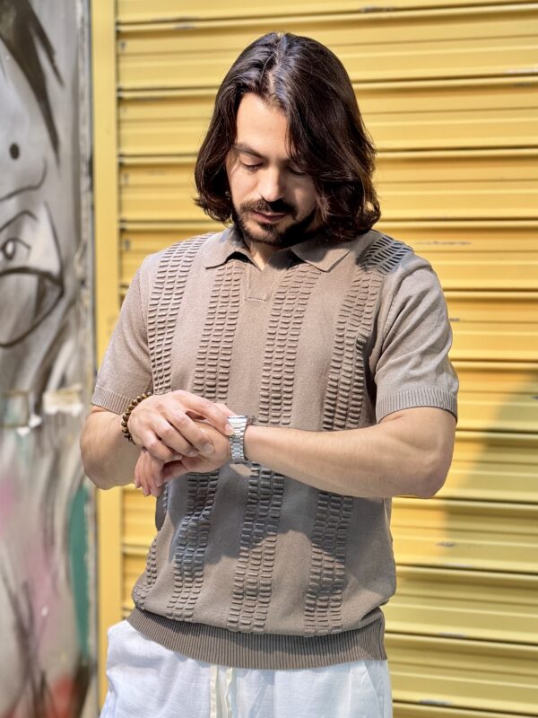 T-shirt   Polo en  maille ajouree – Image 2