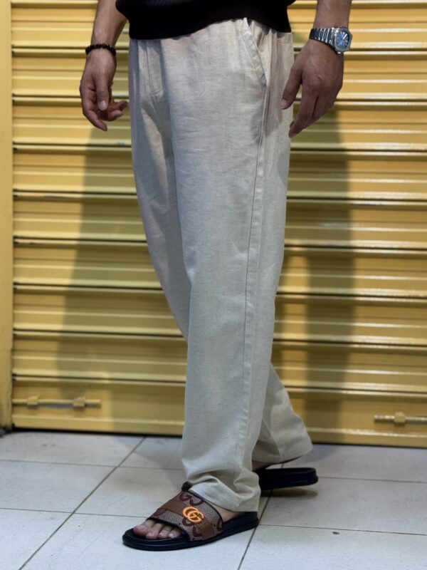 Pantalon taill elastique en lin – Image 6