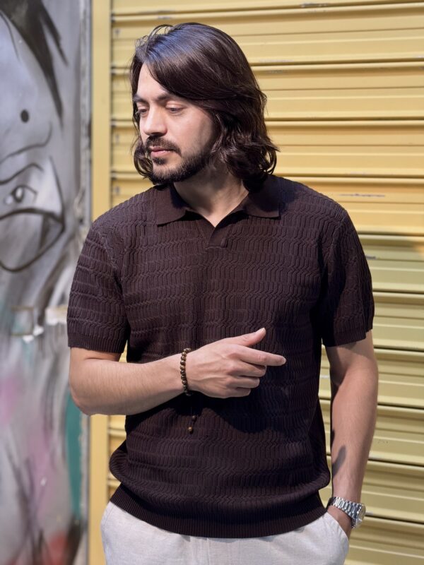 T-shirt   Polo en  maille ajouree – Image 4